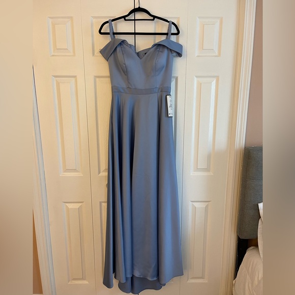 PROM Blue Off-The-Shoulder Dress - Picture 4 of 4